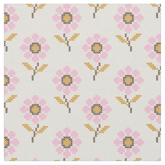 ボホウクライナフォークパターン生地 ファブリック (クローズアップ)