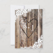 ボホウッドヒマワリ〔雄ジカの〕枝角レース素朴RSVPカード 出欠カード (裏面)