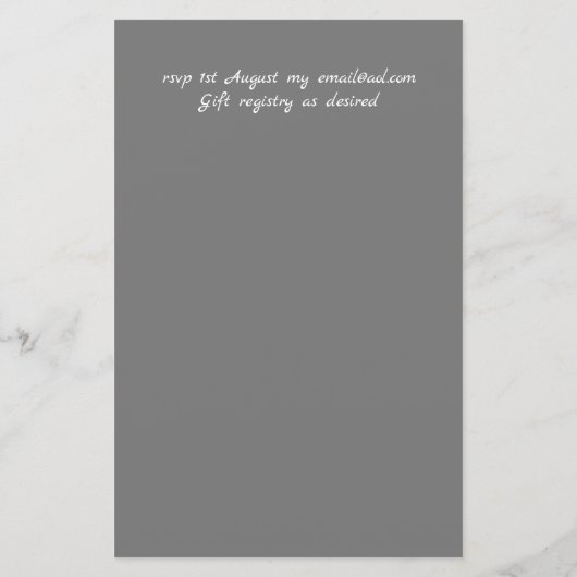 ボホウッドランドディア予算フローラ結婚式の招待 (裏面)