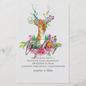 ボホウッドランドディア予算フローラ結婚式の招待 (正面)