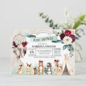 ボホウッドランドドリームキャッチャーベビーシャワー招待状 招待状 (スタンド正面)