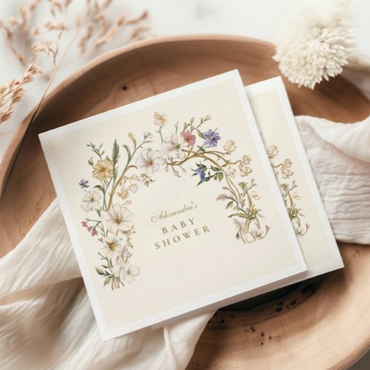 ボホウッドランドファーンベイビーシャワー スタンダードカクテルナプキン