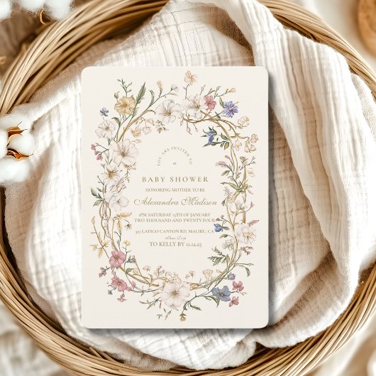 ボホウッドランドファーンベイビーシャワー 招待状