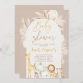 ボホウッドランド動物ベビーシャワー招待状 招待状 (正面/裏面)