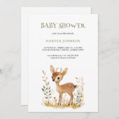 ボホウッドランド動物ベビースシャワー招待状 招待状 (正面/裏面)