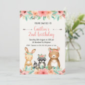 ボホウッドランド動物誕生日招待状 招待状 (スタンド正面)