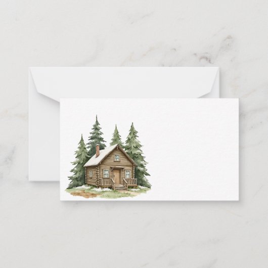 ボホウッドランド動物赤ちゃんシャワーおむつラッフル ノートカード (裏面)