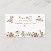 ボホウッドランド動物赤ちゃんシャワーおむつラッフル 名刺 (正面)