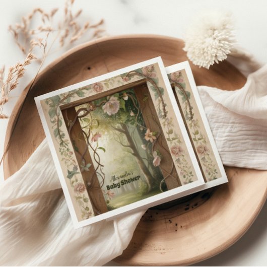 ボホウッドランド森林ベビーシャワー スタンダードカクテルナプキン