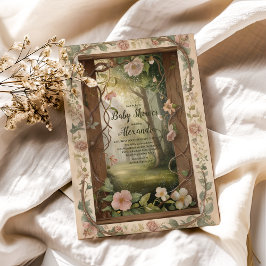 ボホウッドランド森林ベビーシャワー 招待状