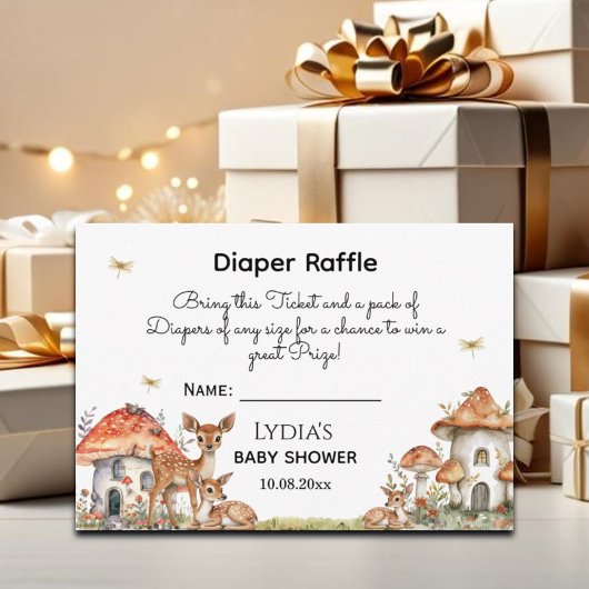 ボホウッドランド森林動物ベビーシャワー エンクロージャーカード