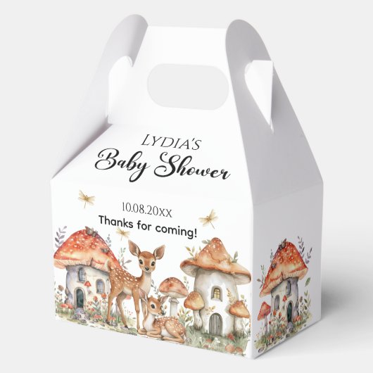 ボホウッドランド森林動物ベビーシャワー フェイバーボックス (正面)