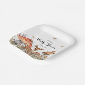 ボホウッドランド森林動物ベビーシャワー ペーパープレート (傾斜あり)