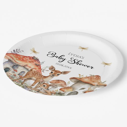 ボホウッドランド森林動物ベビーシャワー ペーパープレート (アングル)