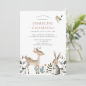 ボホウッドランド森林動物ベビーシャワー 招待状 (スタンド正面)