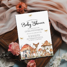 ボホウッドランド森林動物ベビーシャワー 招待状