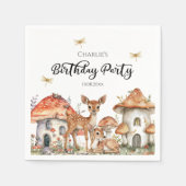 ボホウッドランド森林動物誕生会 スタンダードカクテルナプキン (正面)