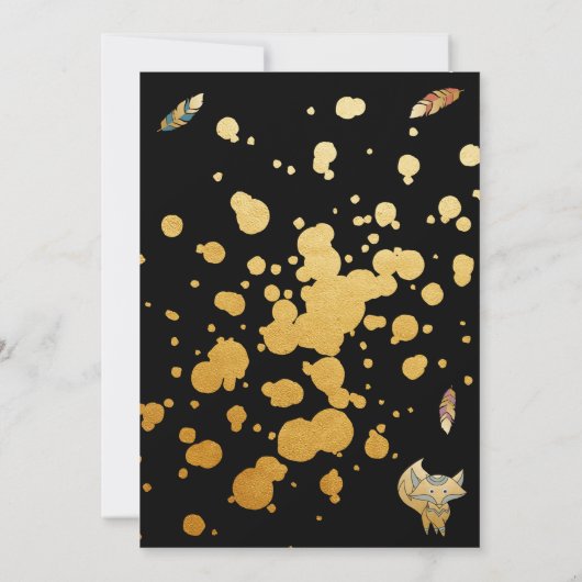 ボホウッドランド森林動物金属製の赤ちゃんシャワー 招待状 (裏面)