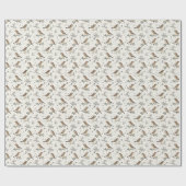 ボホウッドランド水彩色クリスマス ラッピングペーパー (フラット)