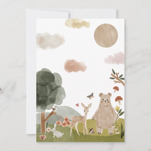 ボホウッドランド赤ちゃんシャワー 招待状 (裏面)