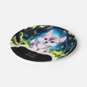 ボホウッドランド魅力的ウルフ誕生日 ペーパープレート (アングル)