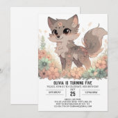 ボホウルフエレガントデジタル誕生日 招待状 (正面/裏面)