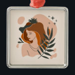 ボホウーマンスターズ メタルオーナメント<br><div class="desc">美しい女性とデザインの形、植物のシンボシンプルロジー、星のに影響を与えた。</div>