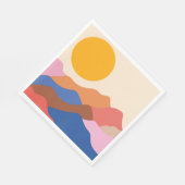 ボホエステティック抽象芸術ランドスケープマウンテンズブルー スタンダードランチョンナプキン (角)