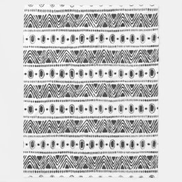 ボホエスニックフリースブランケット – ブラック&ホワイト フリースブランケット