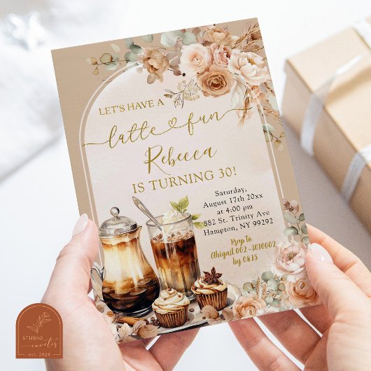 ボホエスプレッソマルティーニラテ大人おもしろい誕生日 招待状