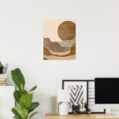 ボホエティックマウンテン風景モダン芸術 ポスター (ホームオフィス)