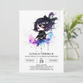 ボホエディタブルリトル忍者誕生日 招待状 (スタンド正面)