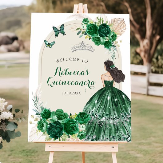 ボホエメラルドグリーンキンセアニラウェルカムサイン ポスター