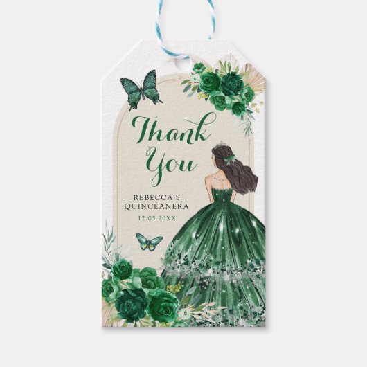 ボホエメラルドグリーンキンセニェラ ギフトタグ (正面)