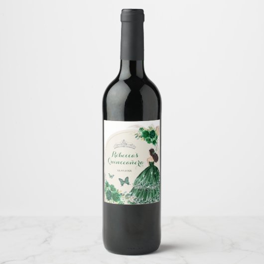 ボホエメラルドグリーンバラプリンセサキンセアニェラ ワインラベル (正面)