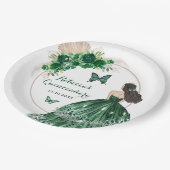 ボホエメラルドグリーンバラプリンセスキンセアニラ ペーパープレート (アングル)