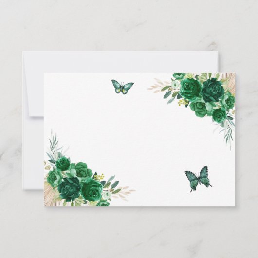 ボホエメラルドグリーンバラプリンセスキンセアニラ 出欠カード (裏面)