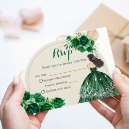 ボホエメラルドグリーンバラプリンセスキンセアニラ 出欠カード