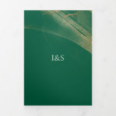 ボホエメラルドバラ完結婚全3フォールドインヴィータ 三つ折り招待状 (カバー)