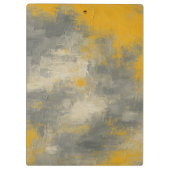 ボホエレガンス抽象芸術マスタード&グレーアート クリップボード (裏面)