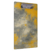 ボホエレガンス抽象芸術マスタード&グレーアート クリップボード (右)