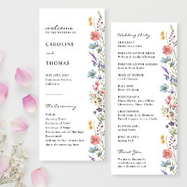 ボホエレガントお洒落ワイルドフラワー結婚式 プログラム