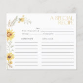ボホエレガントひまわりブライダルシャワーレシピカード (正面)