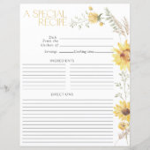 ボホエレガントひまわりブライダルシャワーレシピページ (裏面)