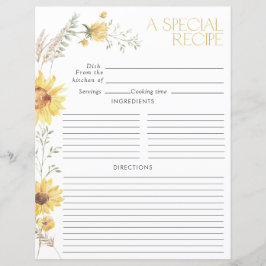 ボホエレガントひまわりブライダルシャワーレシピページ