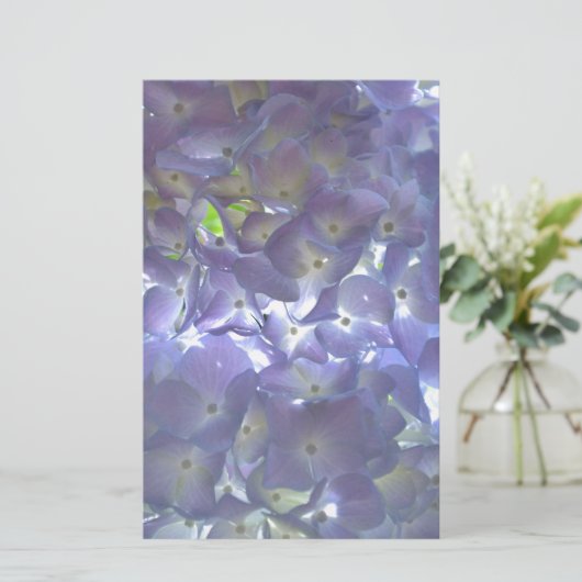 ボホエレガントほこりっぽい薄紫の花模様花 便箋 (スタンド正面)