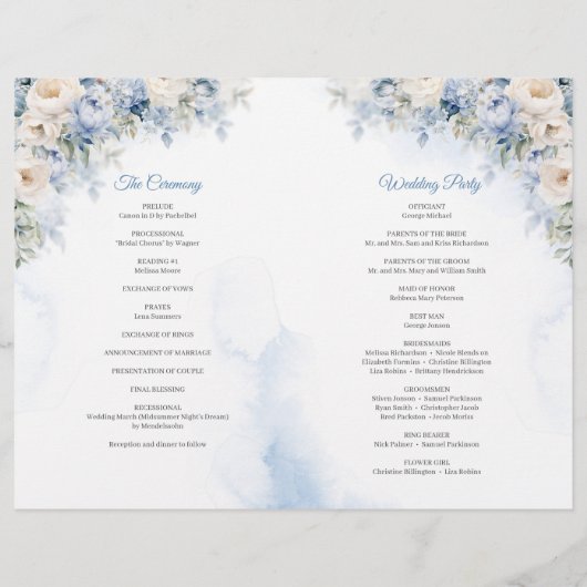 ボホエレガントほこりっぽい青とアイボリーの花式 (裏面)