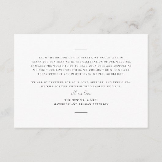 ボホエレガントアモダンクアンパサン結婚ズ サンキューカード (裏面)