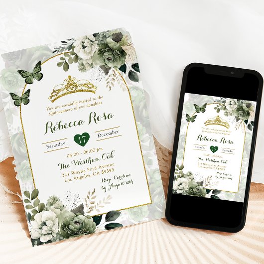 ボホエレガントアーチセージ緑キンセ王室のーニラ 招待状