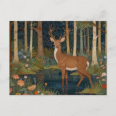 ボホエレガントア素朴なウッドランドディアー ポストカード (正面)
